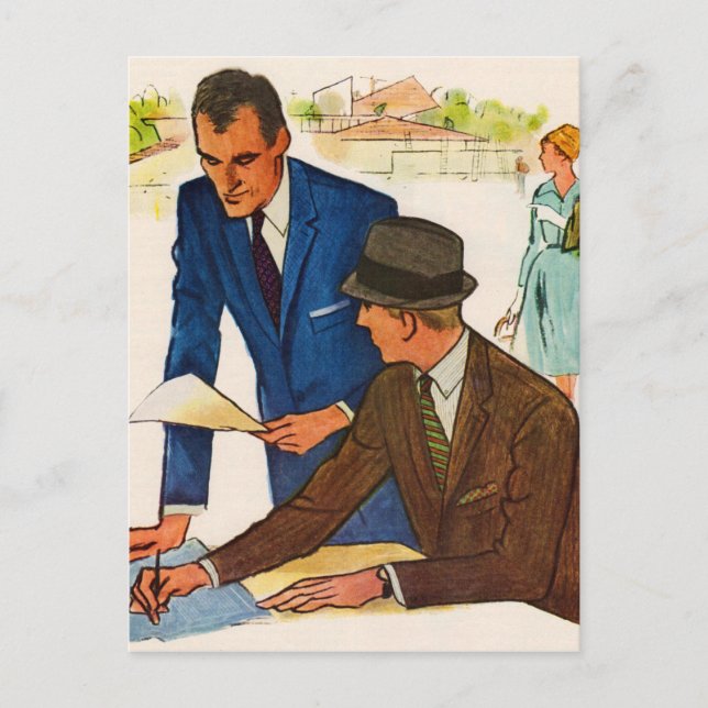 businessmen doing business postcard (Front)