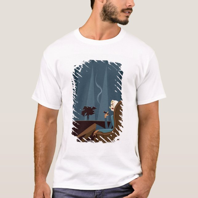 Businesswoman Smoking Cigar T-Shirt (Front)