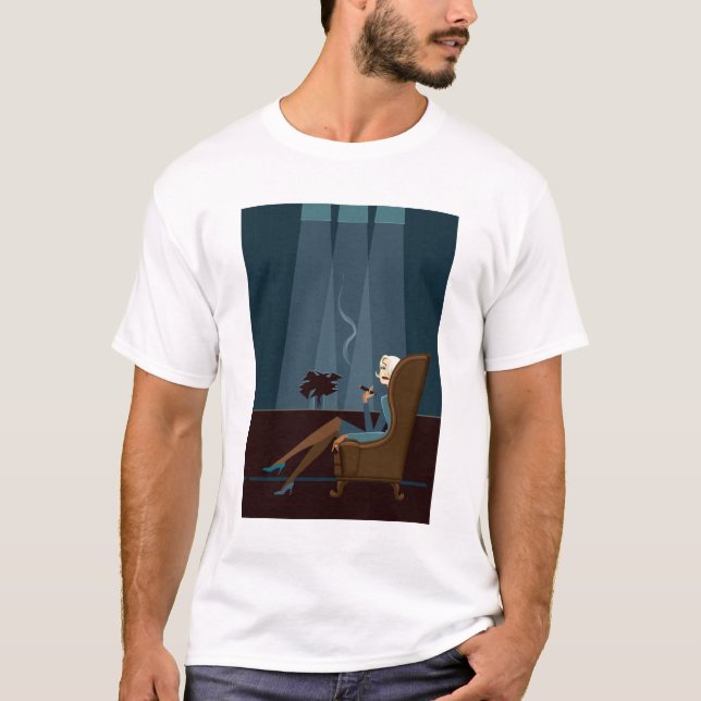 Businesswoman Smoking Cigar T-Shirt (Front)