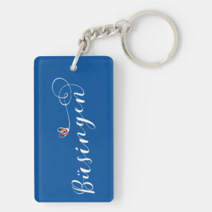 Büsingen Flag Heart, Büsingen am Hochrhein Keychain