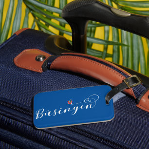 Büsingen Flag Heart, Büsingen am Hochrhein Luggage Tag