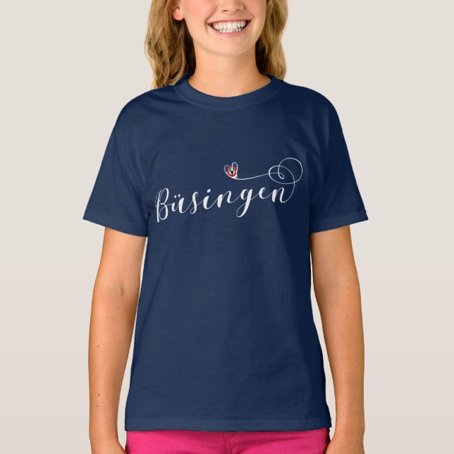 Büsingen Flag Heart, Büsingen am Hochrhein T-Shirt (Front)