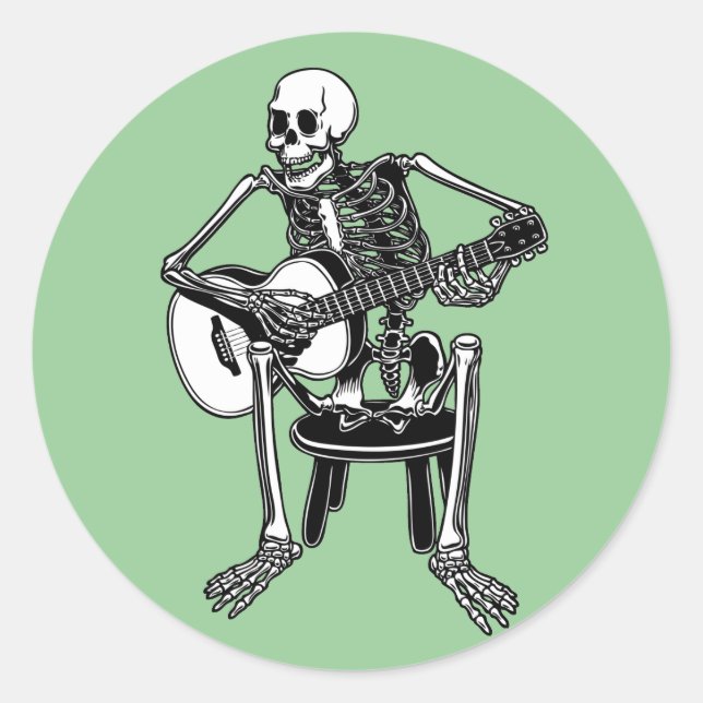 Busker Bones Classic Round Sticker (Front)
