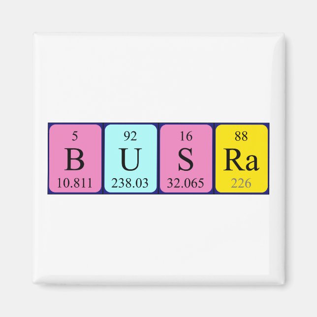 Büsra periodic table name magnet (Front)