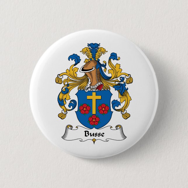 Busse Family Crest 2 Inch Round Button (Front)
