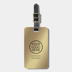 Bussiness logo - Custom Elegant Gold Metallic Luggage Tag