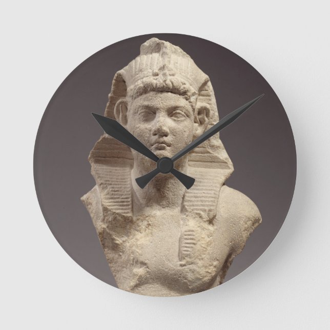 Bust of a Roman Emperor as a pharaoh (marble) Round Clock (Front)