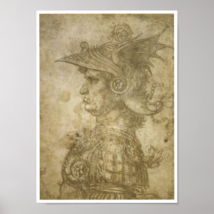 Bust of a Warrior, Leonardo da Vinci Poster