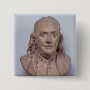 Bust of Benjamin Franklin  1778 2 Inch Square Button
