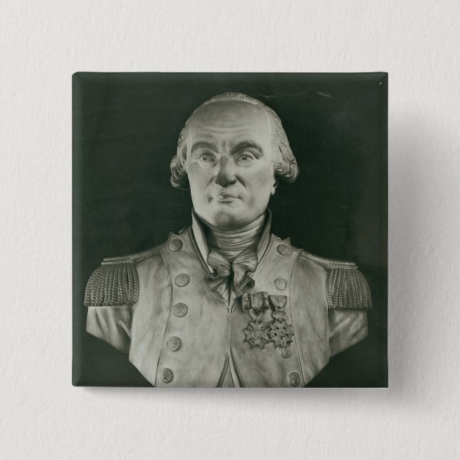 Bust of Charles de Coulomb 2 Inch Square Button (Front)