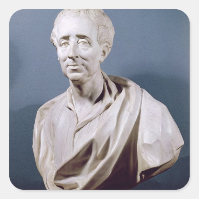 Bust of Charles de Secondat  Baron de Square Sticker (Front)