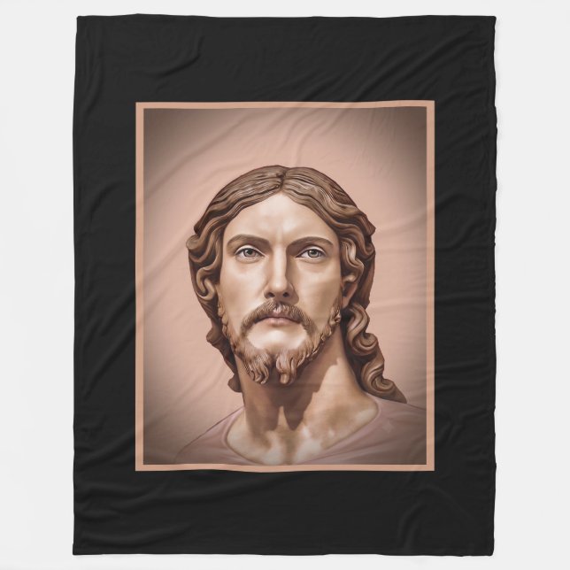 BUST OF CHRIST THE SAVIOR by MICHELANGELO 2026__ Fleece Blanket (Front)