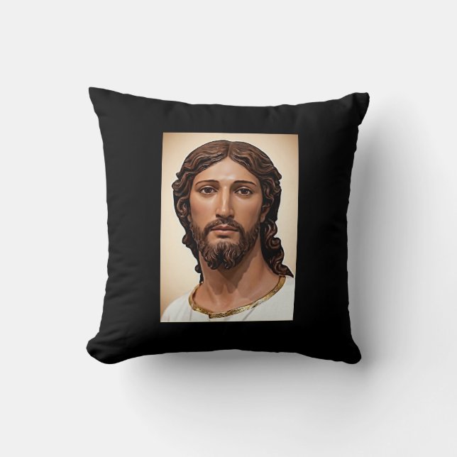 BUST OF CHRIST THE SAVIOR by MICHELANGELO 2026___ Throw Pillow (Front)