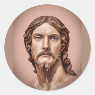 BUST OF CHRIST THE SAVIOUR by MICHELANGELO 2026_ Classic Round Sticker