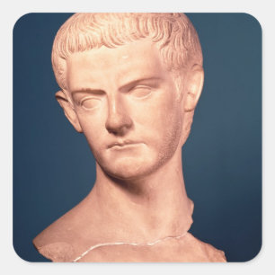 Bust of Emperor Caligula  from Thrace, c.39-40 AD Square Sticker