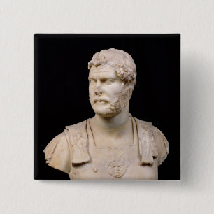 Bust of Emperor Hadrian found in Crete 2 Inch Square Button