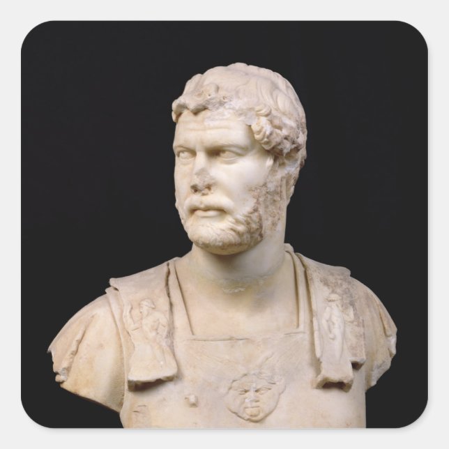 Bust of Emperor Hadrian  found in Crete Square Sticker (Front)