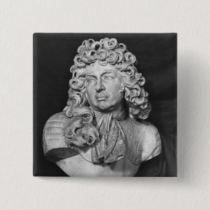 Bust of Francois de Crequy, c.1690 2 Inch Square Button