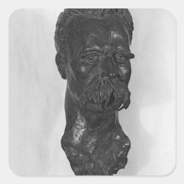 Bust of Friedrich Nietzsche  German Square Sticker (Front)