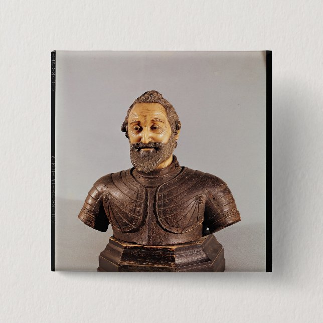Bust of Henri IV 2 Inch Square Button (Front)