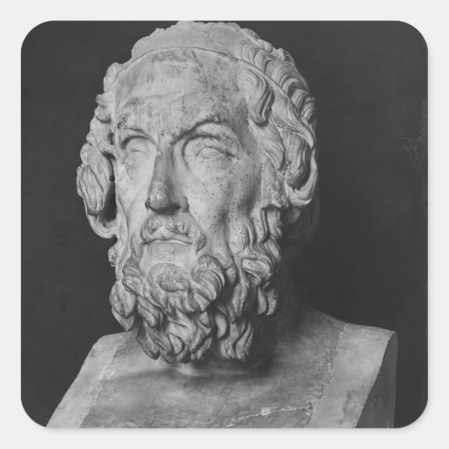 Bust of Homer, Hellenistic period Square Sticker (Front)