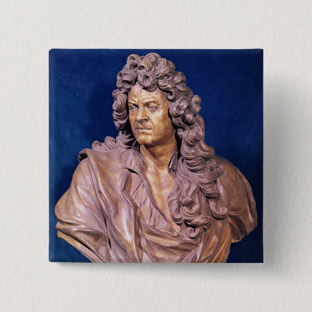 Bust of Jean Baptiste Lully 2 Inch Square Button (Front)