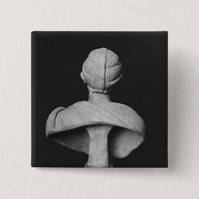 Bust of Julia Mamaea 2 Inch Square Button (Front)