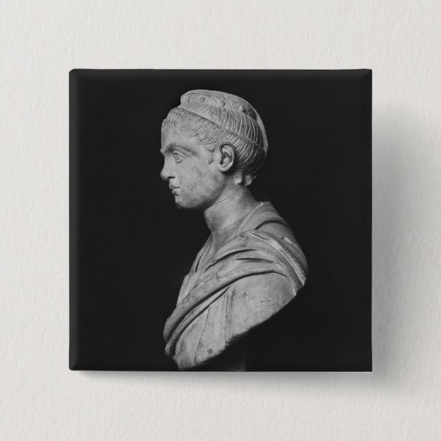 Bust of Julia Mamaea 2 Inch Square Button (Front)