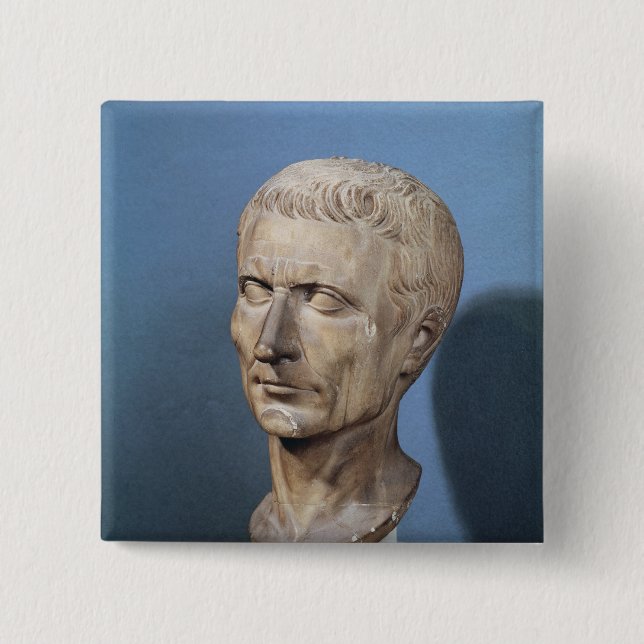 Bust of Julius Caesar 2 Inch Square Button (Front)
