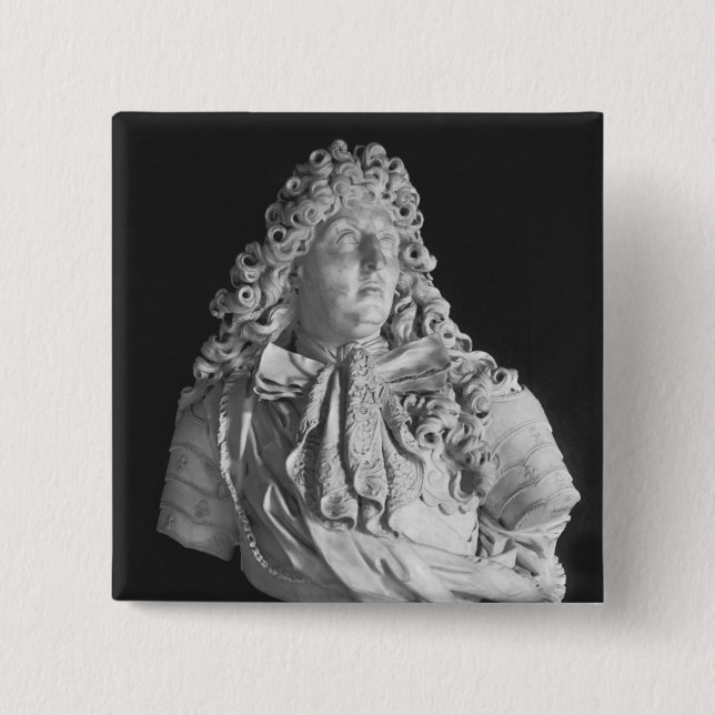 Bust of Louis XIV  1679 2 Inch Square Button (Front)