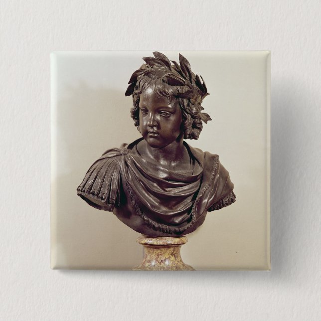 Bust of Louis XIV  as a child 2 Inch Square Button (Front)