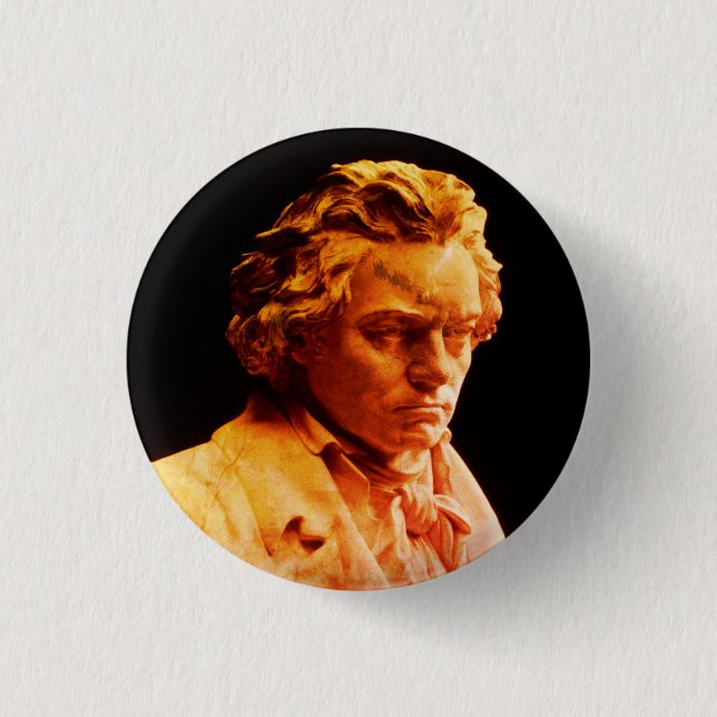 Bust of Ludwig 1 Inch Round Button (Front)