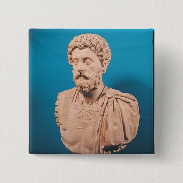Bust of Marcus Aurelius 2 Inch Square Button (Front)