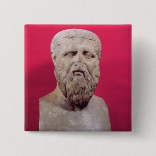 Bust of Plato copy of a 4th century BC original 2 Inch Square Button