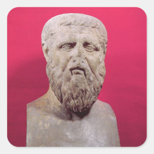 Bust of Plato copy of a 4th century BC original Square Sticker
