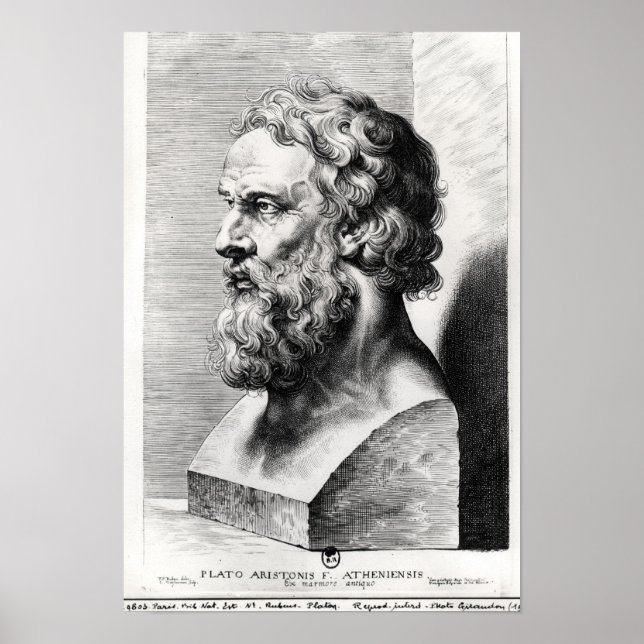 Bust of Plato engraved by Lucas Emil Poster (Front)