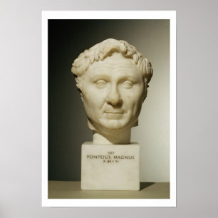 Bust of Pompey (106-48 BC) c.60 BC (marble) Poster