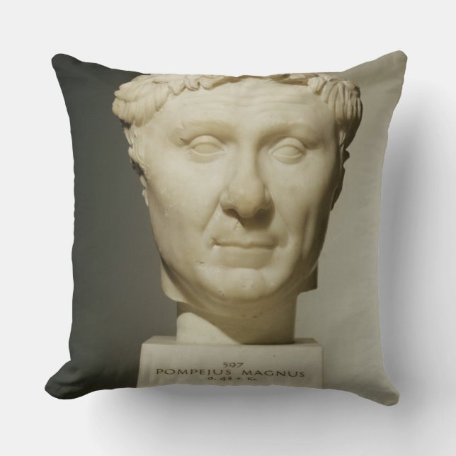 Bust of Pompey (106-48 BC) c.60 BC (marble) Throw Pillow (Front)
