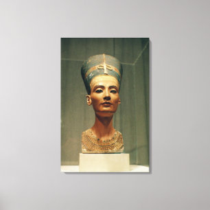 Bust of Queen Nefertiti, front view Canvas Print