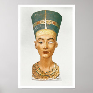 Bust of Queen Nefertiti, front view, from the stud Poster