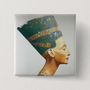 Bust of Queen Nefertiti, side view, from the studi 2 Inch Square Button