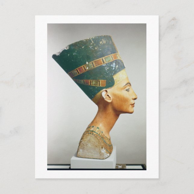 Bust of Queen Nefertiti, side view, from the studi Postcard (Front)