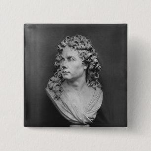 Bust of Robert de Cotte, 1707 2 Inch Square Button