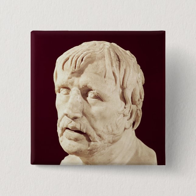 Bust of Seneca 2 Inch Square Button (Front)