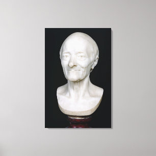 Bust of Voltaire  without his wig, 1778 Canvas Print