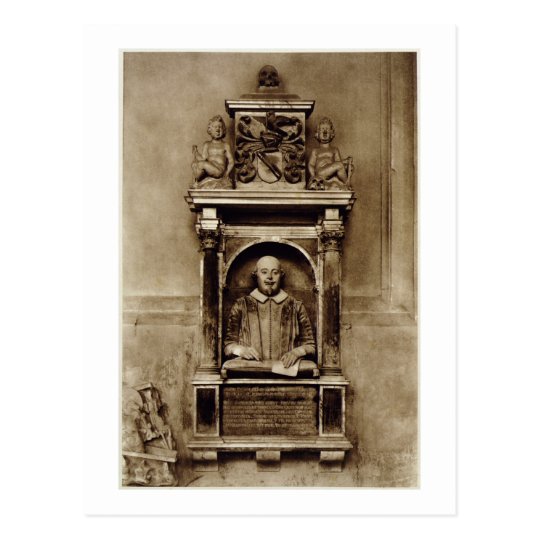 Bust of William Shakespeare (1564-1616) and inscri Postcard