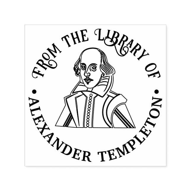 Bust of William Shakespeare Library Book Name Self-inking Stamp (Design)