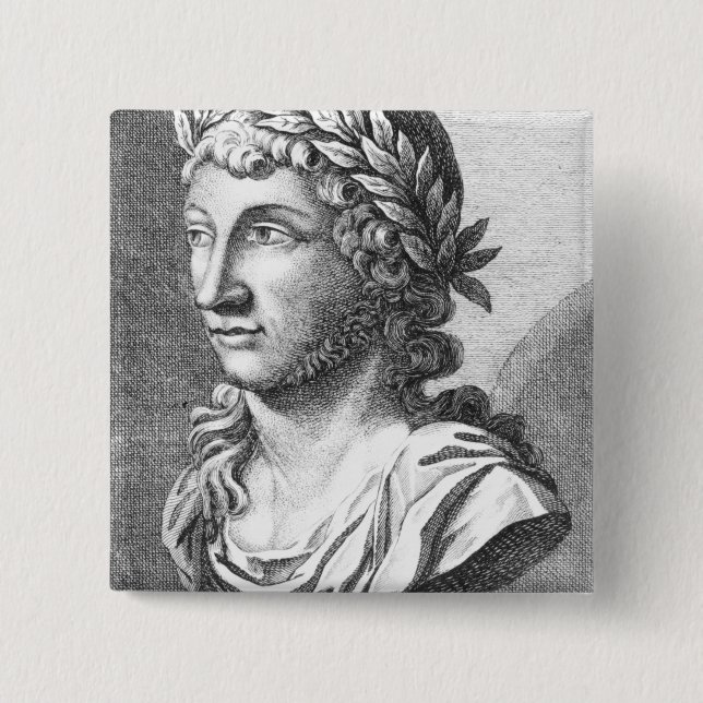 Bust of Xenophanes 2 Inch Square Button (Front)