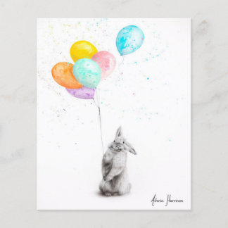 Buster and His Balloons|gift for rabbit lover Flyer