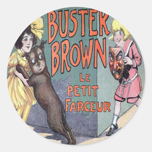 Buster Brown Classic Round Sticker (Front)